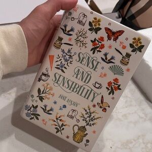 Floral Illustrated 'Sense and Sensibility’ flower vase